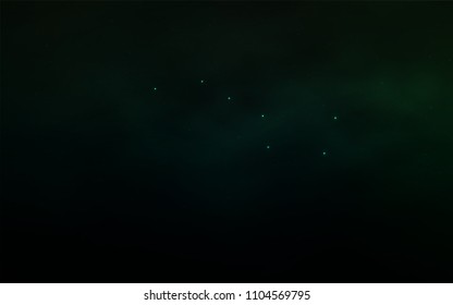 Dark Green vector texture with milky way stars. Modern abstract illustration with Big Dipper stars. Pattern for astrology websites.