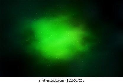 Dark Green vector texture with milky way stars. Modern abstract illustration with Big Dipper stars. Pattern for astronomy websites.