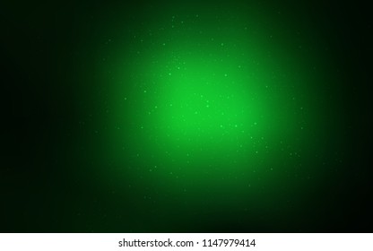 Dark Green vector texture with milky way stars. Space stars on blurred abstract background with gradient. Pattern for futuristic ad, booklets.