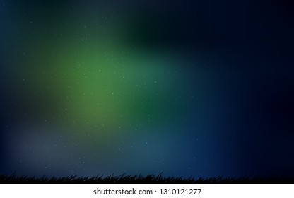 Dark Green vector texture with milky way stars. Glitter abstract illustration with colorful cosmic stars. Pattern for futuristic ad, booklets.