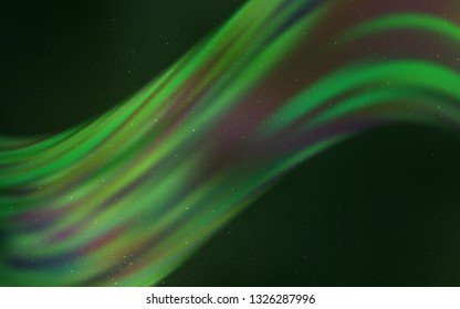 Dark Green vector texture with milky way stars. Blurred decorative design in simple style with galaxy stars. Pattern for futuristic ad, booklets.