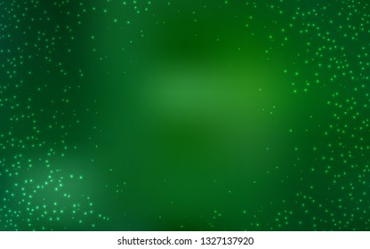 Dark Green vector texture with milky way stars. Space stars on blurred abstract background with gradient. Pattern for astronomy websites.