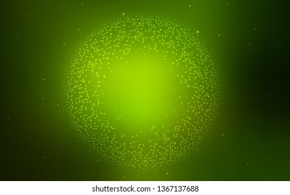 Dark Green vector texture with milky way stars. Space stars on blurred abstract background with gradient. Pattern for astronomy websites.