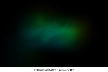 Dark Green vector texture with milky way stars. Space stars on blurred abstract background with gradient. Pattern for futuristic ad, booklets.