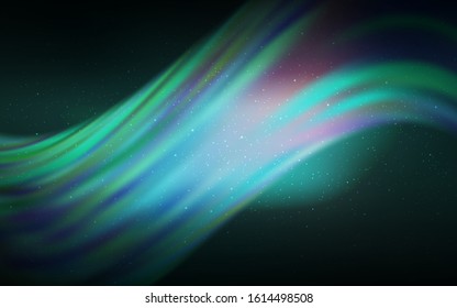 Dark Green vector texture with milky way stars. Shining colored illustration with bright astronomical stars. Best design for your ad, poster, banner.