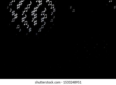 Dark Green vector texture with musical notes. Isolated colorful music keys on abstract background. Pattern for festival leaflets.