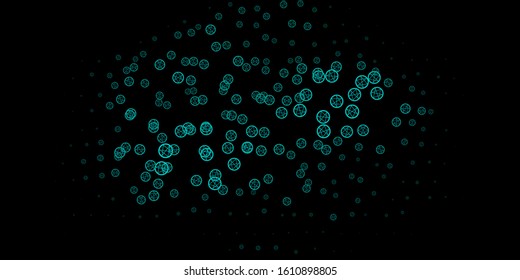 Dark Green vector texture with religion symbols. Illustration with magical signs of spiritual power. Best design halloween events.