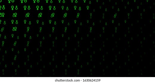 Dark Green vector texture with religion symbols. Colorful mystic symbols with a gradient in ancient style. Simple base for your occult design.