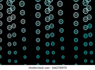 Dark Green vector texture with religion symbols. Retro design in abstract style with witchcraft forms. Simple design for occult depiction.