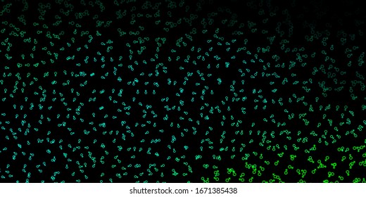 Dark Green vector texture with religion symbols. Colorful vintage illustration with gradient alchemy shapes. Best design halloween events.