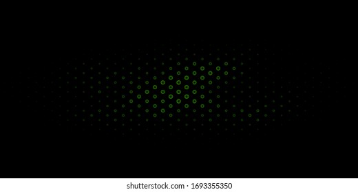 Dark Green vector texture with religion symbols. Colorful vintage illustration with gradient alchemy shapes. Simple design for occult depiction.