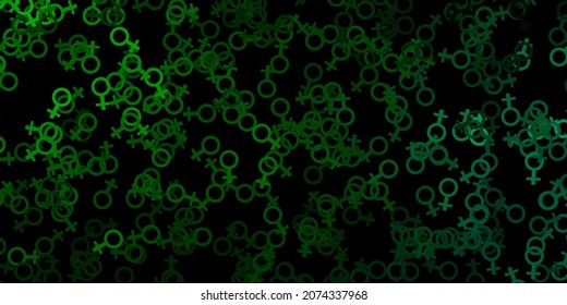 Dark Green vector texture with religion symbols. Colorful vintage illustration with gradient alchemy shapes. Simple base for your occult design.