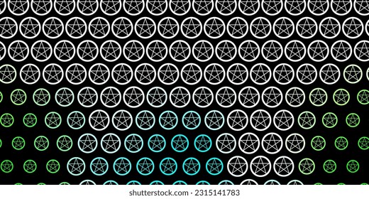 Dark Green vector texture with religion symbols. Retro design in abstract style with witchcraft forms. Background for esoteric, mystic designs.