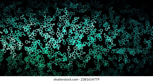 Dark Green vector texture with religion symbols. Abstract illustration with gothic gradient shapes. Background for esoteric, mystic designs.