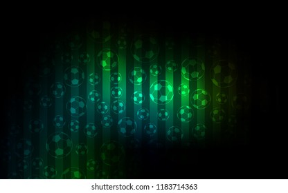 Dark Green vector texture with soccer balls. Colorful gradient with signs of soccer tournament. Template for ads of soccer cup.