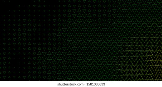 Dark Green vector texture with triangular style. Glitter abstract illustration with triangular shapes. Template for landing pages.