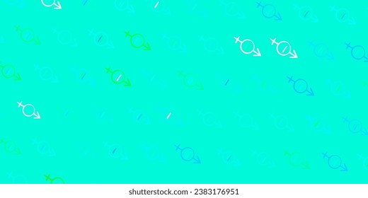 Dark Green vector texture with women rights symbols. Colorful illustration with gradient feminism shapes. Design for International Women Day.