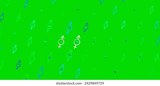 Dark Green vector texture with women rights symbols. Abstract illustration with a depiction of women power. Simple design for your web site.