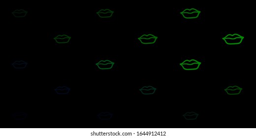 Dark Green vector texture with women's rights symbols. Colorful illustration with gradient feminism shapes. Background for International Women’s Day.