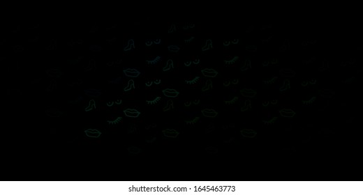 Dark Green vector texture with women's rights symbols. Colorful feminism symbols with a gradient in modern style. Background for International Women’s Day.