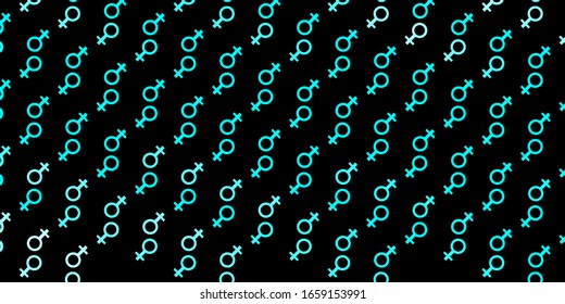 Textura vectorial verde oscuro con símbolos de derechos de la mujer. Ilustración abstracta con una representación del poder de la mujer. Mejor diseño para mostrar el poder de las mujeres.