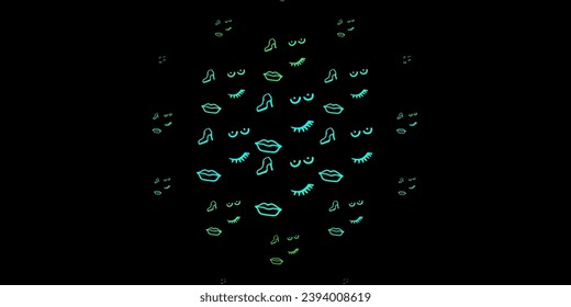 Dark Green vector texture with women's rights symbols. Abstract illustration with a depiction of women's power. Best design to show the power of women.