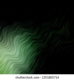 Dark Green vector texture with wry lines. Illustration in halftone style with gradient curves. Pattern for websites, landing pages.