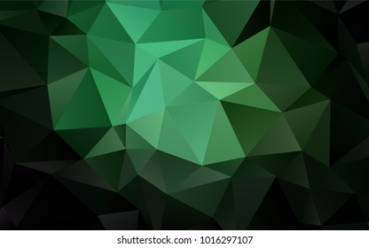 Dark Green vector triangle mosaic pattern. Colorful illustration in abstract style with gradient. The best triangular design for your business.