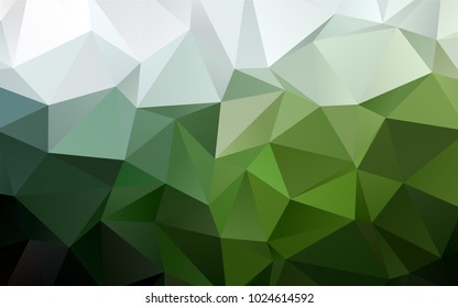 Dark Green vector triangle mosaic template. Brand-new colored illustration in blurry style with gradient. The textured pattern can be used for background.