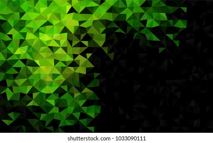Dark Green vector triangle mosaic background. Colorful abstract illustration with gradient. The template can be used as a background for cell phones.