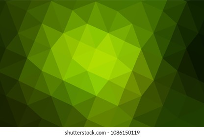 Dark Green vector triangle mosaic cover. Elegant bright polygonal illustration with gradient. Brand-new style for your business design.