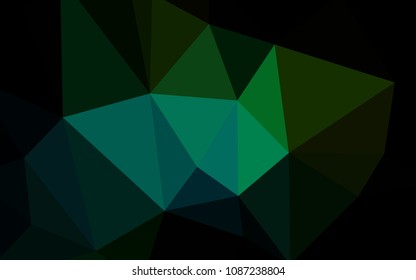 Dark Green vector triangle mosaic template. Polygonal abstract illustration with gradient. A completely new design for your leaflet.