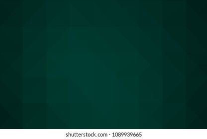 Dark Green vector triangle mosaic texture. Creative geometric illustration in Origami style with gradient. New template for your brand book.