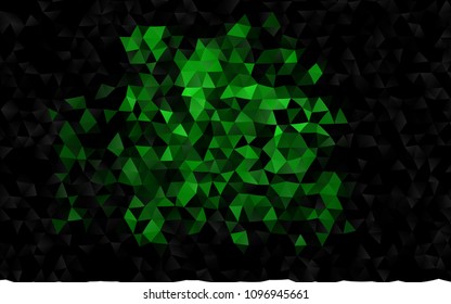 Dark Green vector triangle mosaic pattern. Brand new colored illustration in blurry style with gradient. A completely new design for your business.