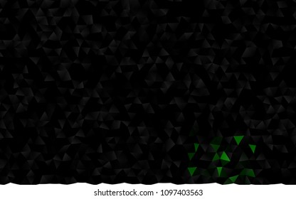 Dark Green vector triangle mosaic pattern. Creative geometric illustration in Origami style with gradient. A completely new design for your business.