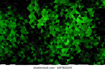 Dark Green vector triangle mosaic template. Colorful illustration in abstract style with gradient. Brand new design for your business.