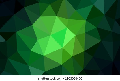 Dark Green vector triangle mosaic template. A sample with polygonal shapes. Template for cell phone's backgrounds.