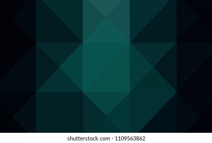 Dark Green vector triangle mosaic cover. Elegant bright polygonal illustration with gradient. Brand-new design for your business.
