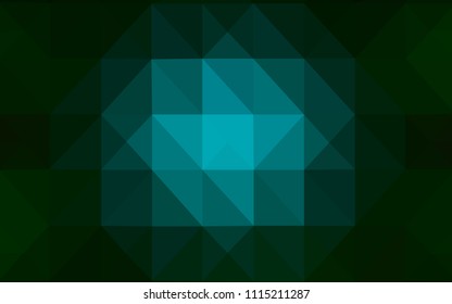 Dark Green vector triangle mosaic template. Elegant bright polygonal illustration with gradient. Polygonal design for your web site.