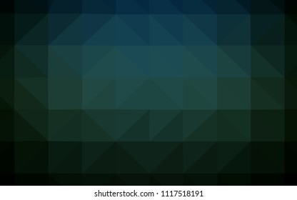 Dark Green vector triangle mosaic texture. Geometric illustration in Origami style with gradient.  Brand new design for your business.