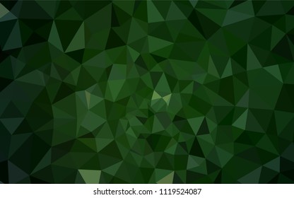 Dark Green vector triangle mosaic template. Creative geometric illustration in Origami style with gradient. Pattern for a brand book's backdrop.