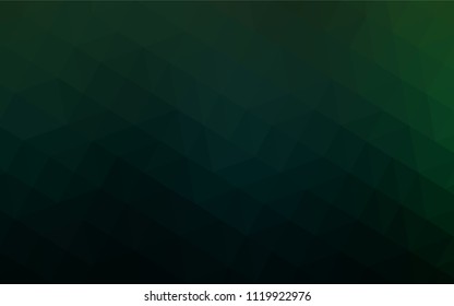 Dark Green vector triangle mosaic template. A sample with polygonal shapes. A completely new design for your leaflet.