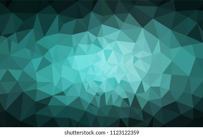 Dark Green vector triangle mosaic texture. Triangular geometric sample with gradient.  Triangular pattern for your design.