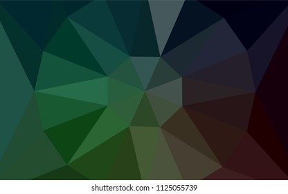 Dark Green vector triangle mosaic texture with a diamond. Triangular geometric sample with gradient.  Best triangular design for your business.