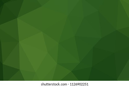 Dark Green vector triangle mosaic template. Elegant bright polygonal illustration with gradient. Brand new design for your business.
