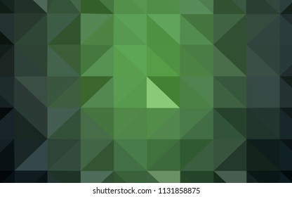 Dark Green vector triangle mosaic texture. Shining colorful illustration with triangles. Pattern for a brand book's backdrop.
