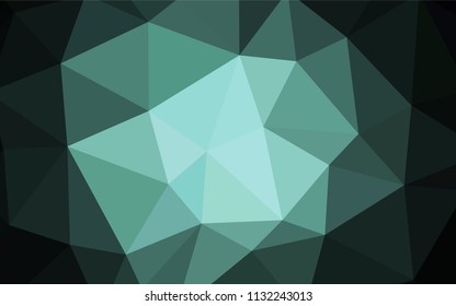 Dark Green vector triangle mosaic texture. Colorful illustration in abstract style with triangles. Triangular pattern for your design.