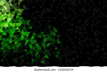 Dark Green vector triangle mosaic pattern. Creative illustration in halftone style with gradient. The best triangular design for your business.