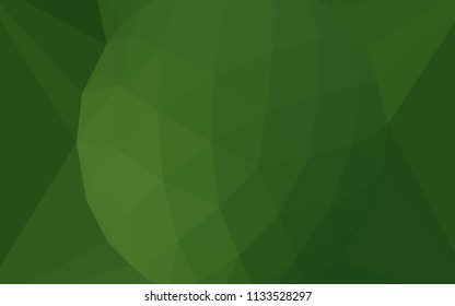 Dark Green vector triangle mosaic template with a diamond. Triangular geometric sample with gradient.  A completely new design for your leaflet.