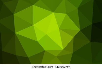 Dark Green vector triangle mosaic cover. Triangular geometric sample with gradient.  A completely new design for your leaflet.